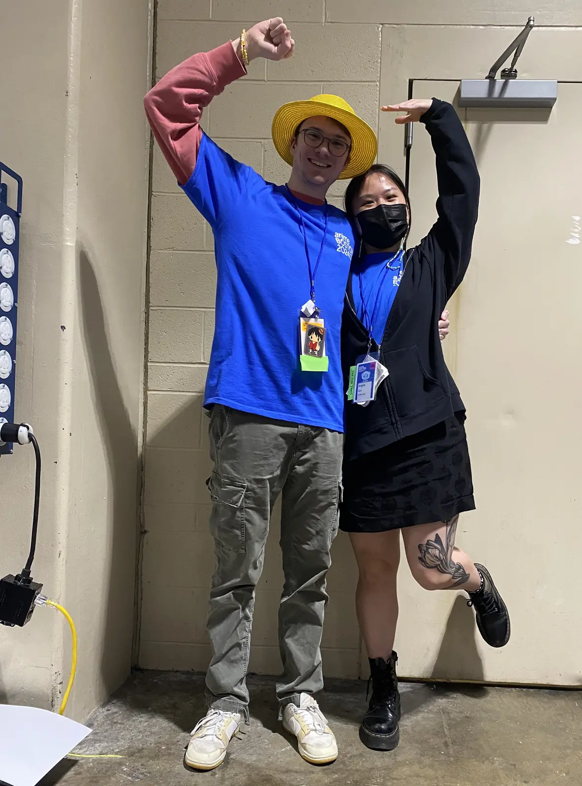 Angela and Sean posing at an anime convention