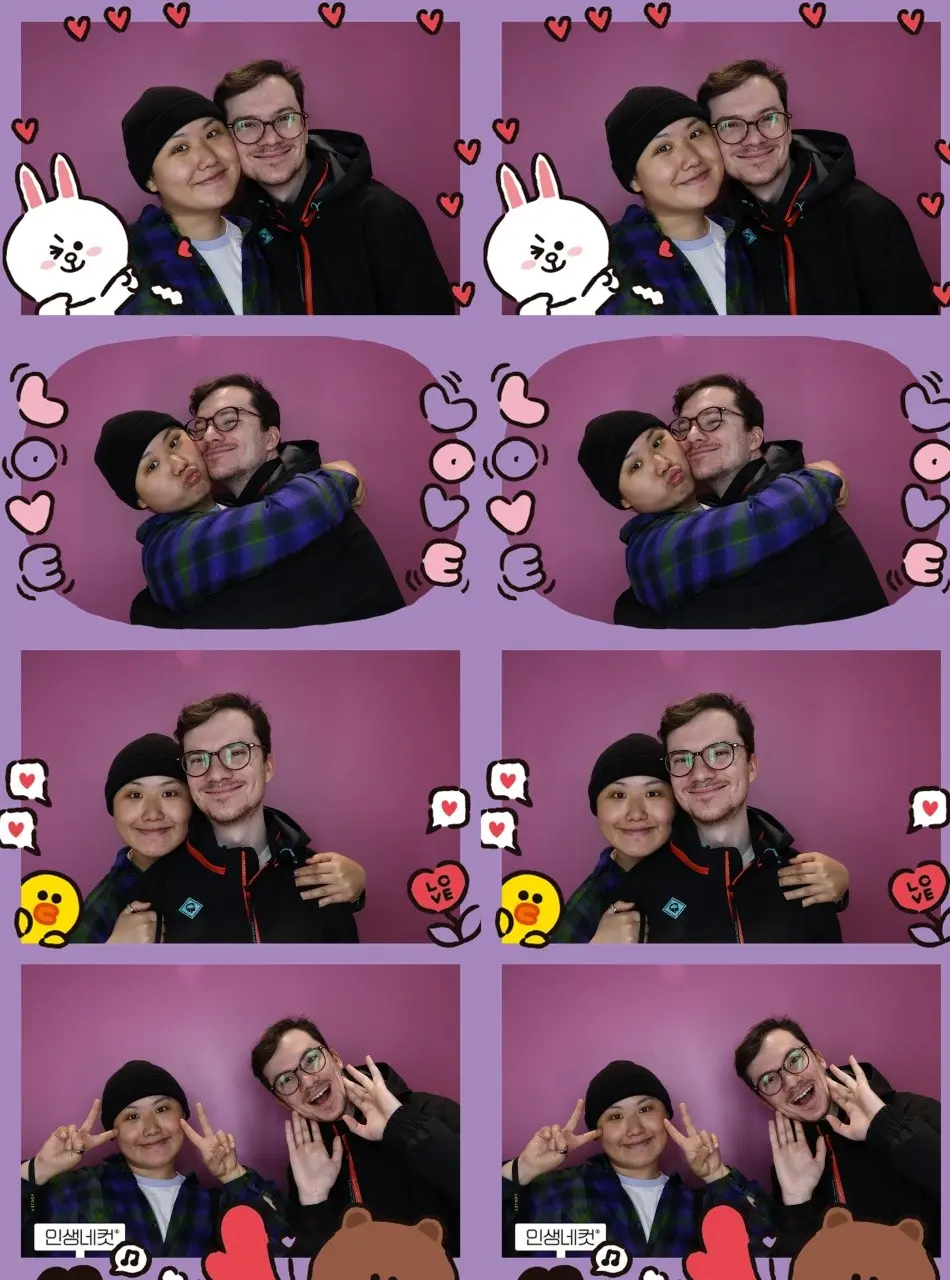 Angela and Sean in a photo booth